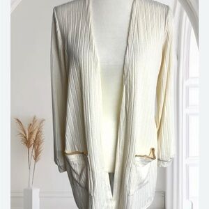 19.) Blu Pepper Cream Open-Front Cardigan